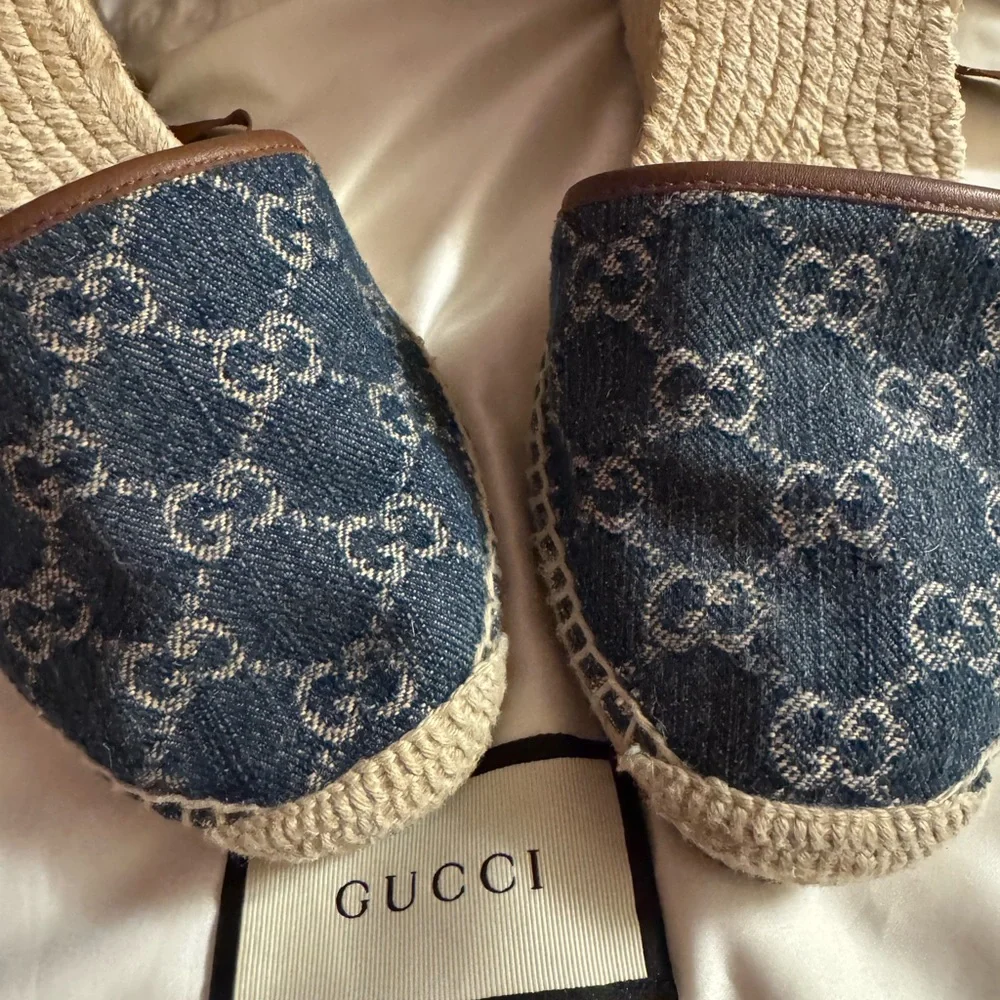 Gucci  Denim wedge sandals 42 - Picture 5 of 9